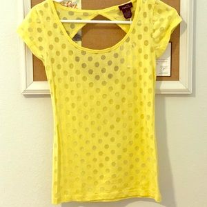 Sheer Cut Out T-Shirt with Open Back Panel